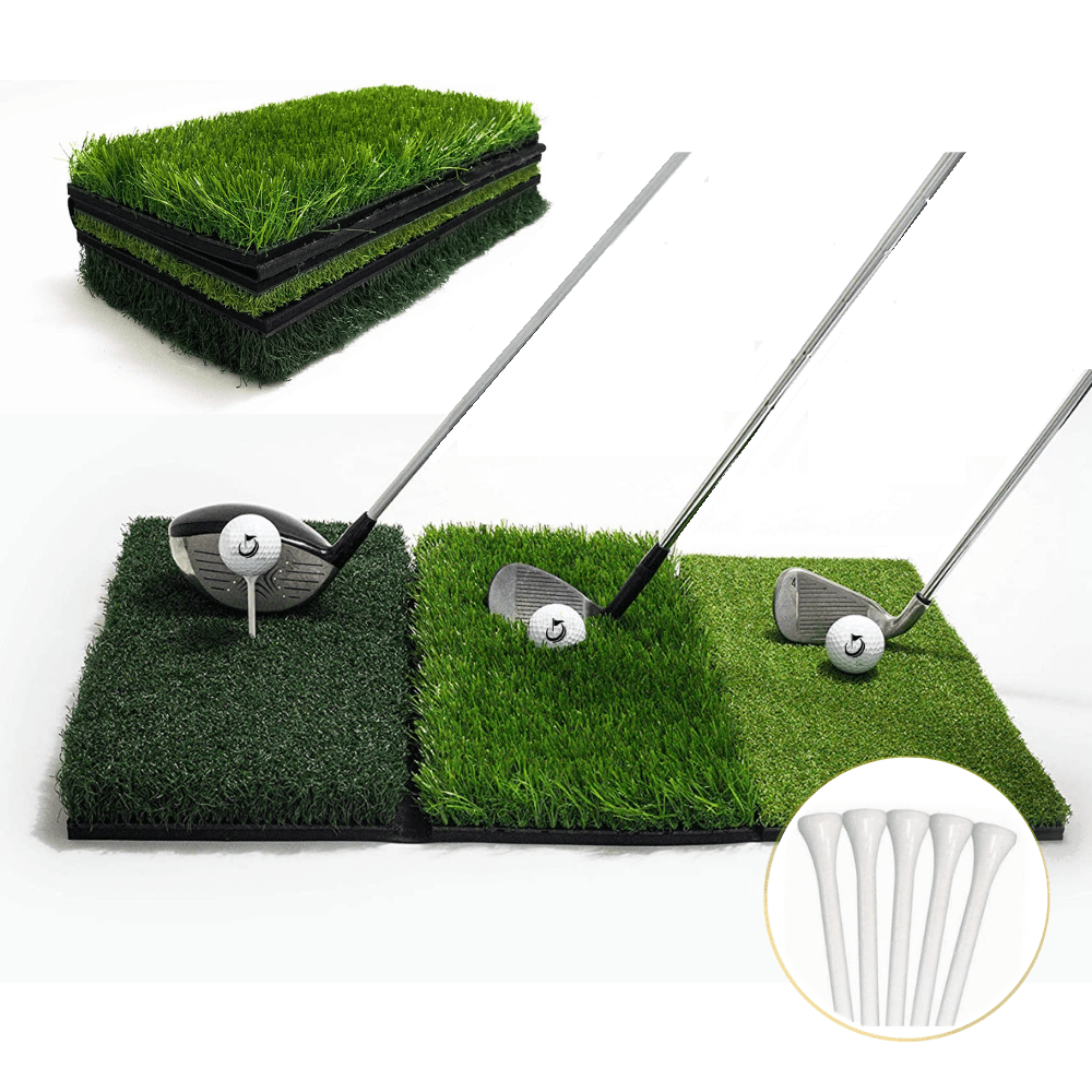 SmartStrike Plus Triple Turf Foldable Golf Mat 25"x16" - TheGolfersPick