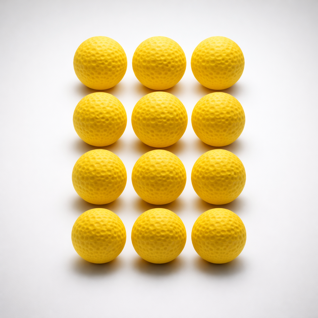 Foam Golf Practice Balls (12 Pack) – Realistic Flight, Reduced Distance, Safe Indoor & Backyard Training