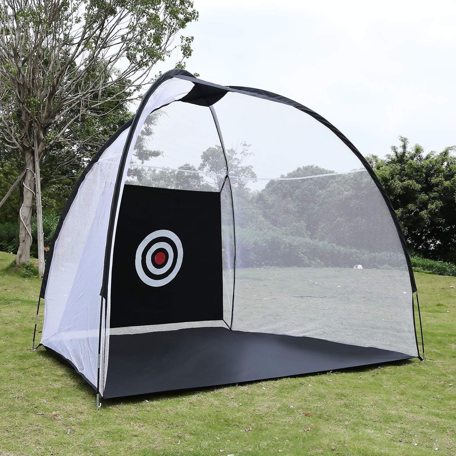 10x7 ft Giant Golf Net 3pc Bundle with Tri-Turf Hitting Mat - TheGolfersPick