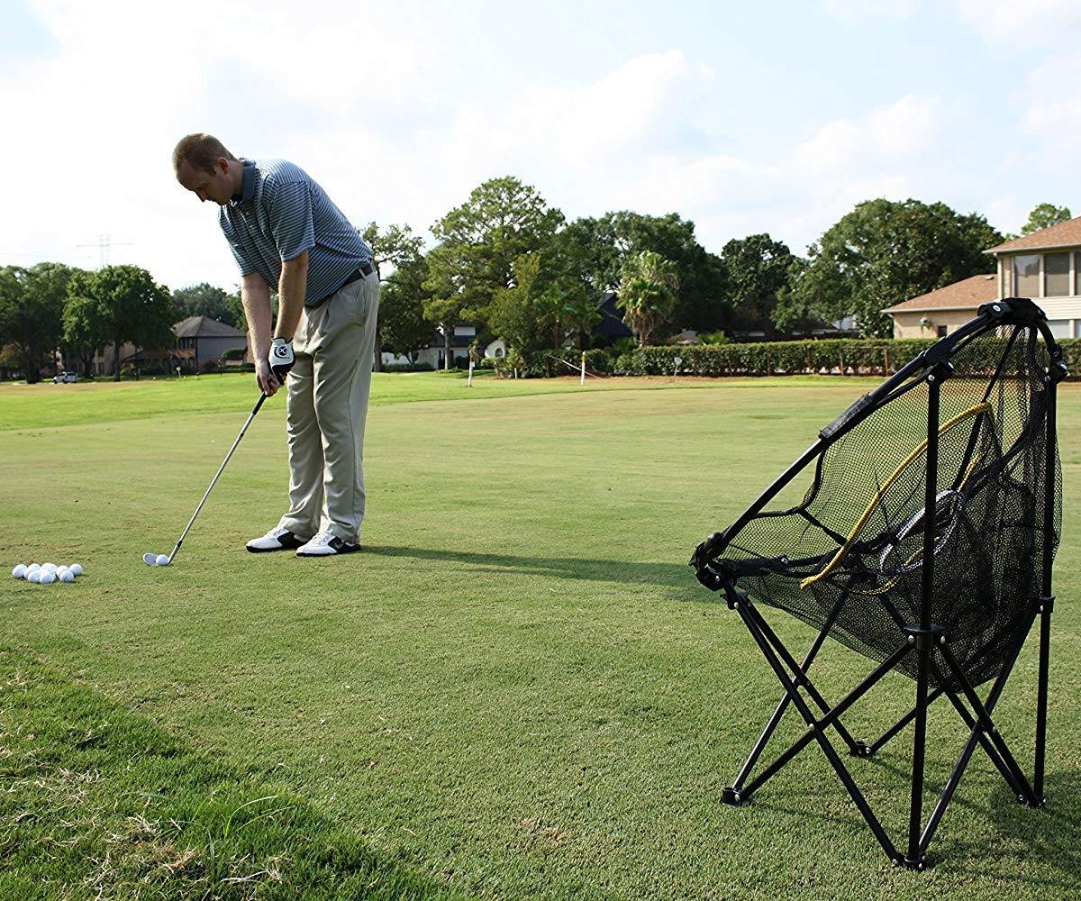 Foldable 23" Golf Chipping Net with Tri-Turf Hitting Mat - TheGolfersPick