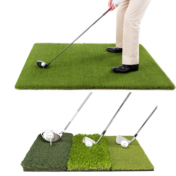 Golf Hitting Practice Mats 2pc Premium Set Fairway + TriTurf Mat