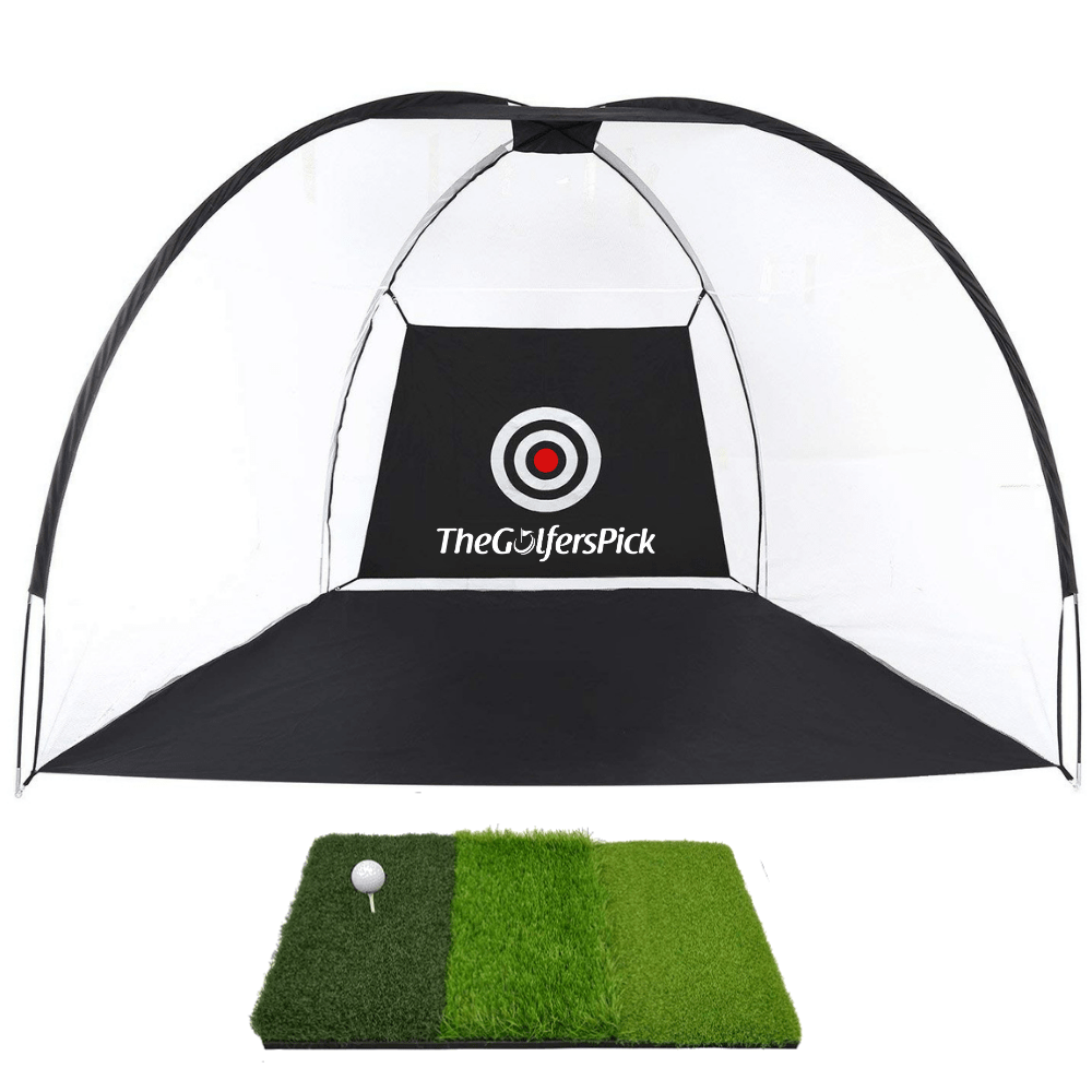 Golf Practice Driving Net for Indoors and Outdoors | Tri-Turf Hitting Mat